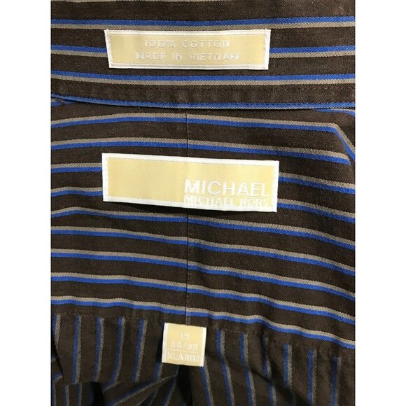 MICHAEL KORS Men's Cotton Striped Button-down Shirt Size XL - Picture 6 of 10